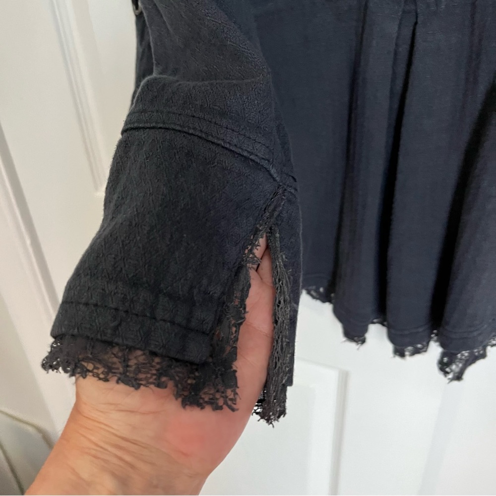 FREE PEOPLE VICTORIAN LACE JACKET IN NAVY SIZE XS - Picture 12 of 16